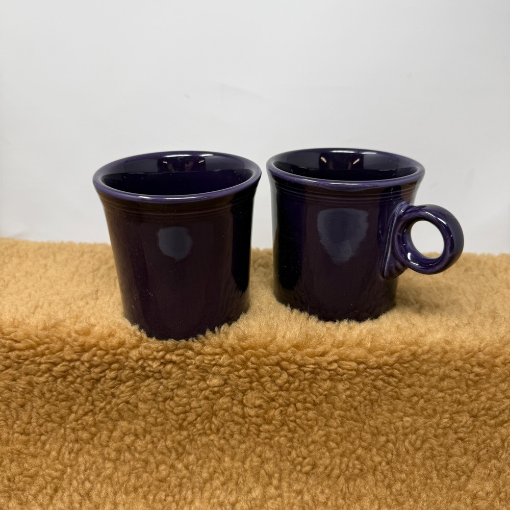 Lot of 2 Vintage Purple Fiesta Coffee Mug Cup USA Fiestaware